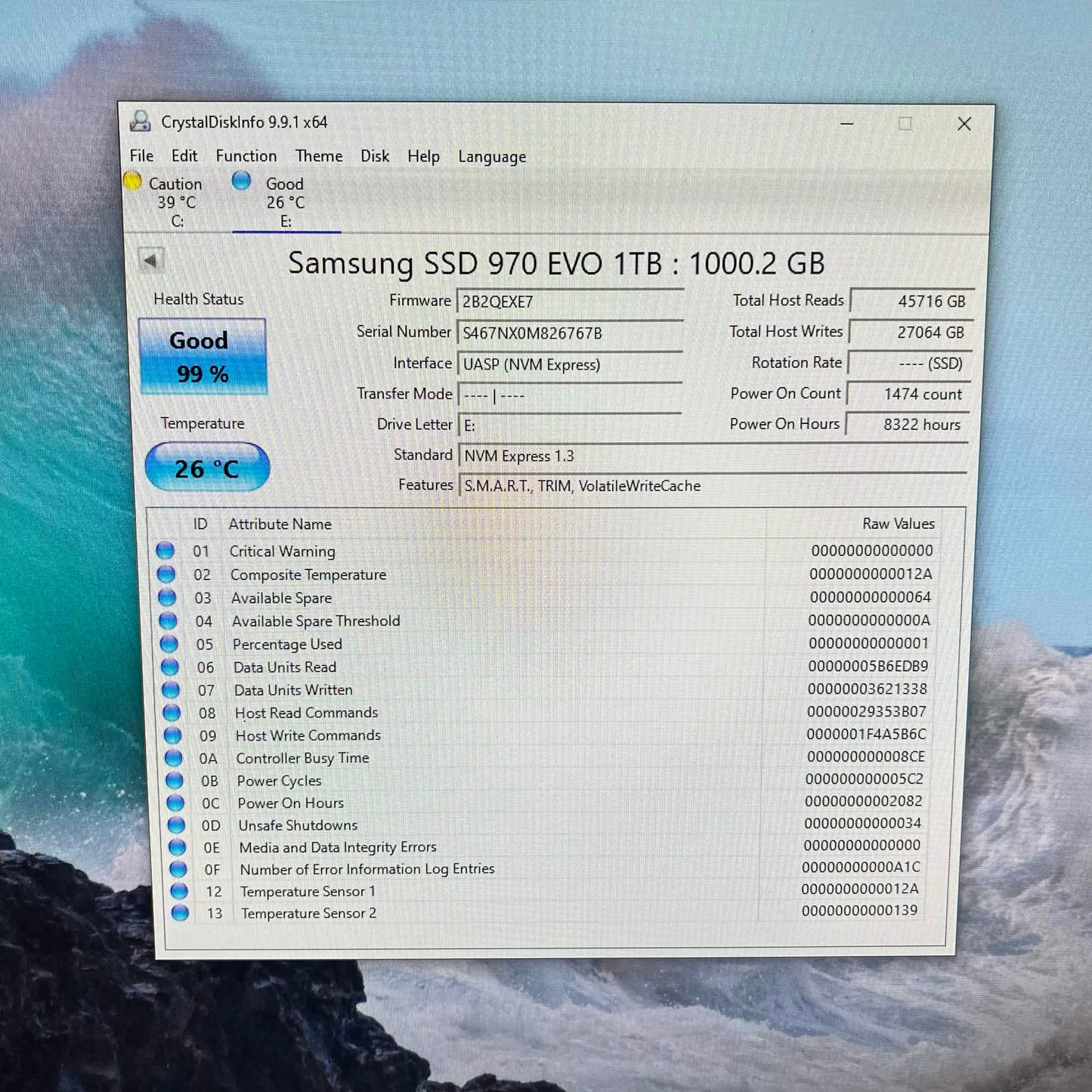 Samsung 2280mm 970 EVO 1TB M.2 NVMe Gen 3.0 x 4 SSD MZLVLB1T0HALR