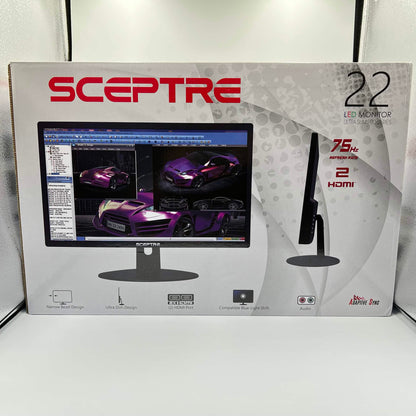 New Sceptre 22" E225W-19203RT FHD LED TN Flat Panel Monitor