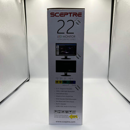 New Sceptre 22" E225W-19203RT FHD LCD TN Flat Panel Monitor