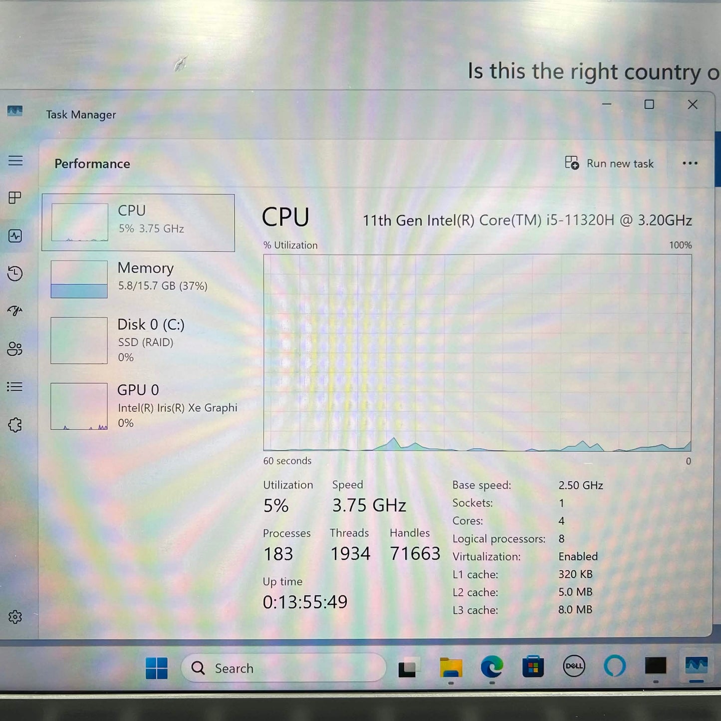 Dell Inspiron 5310 13.3" i5-11320H 3.2GHz 16GB RAM 512GB SSD