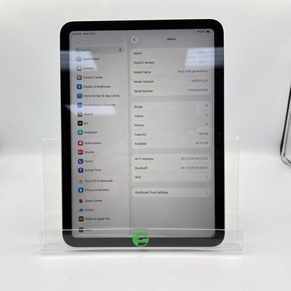 Wifi Only Apple iPad 10th Gen 64GB Silver MPQ03LL/A