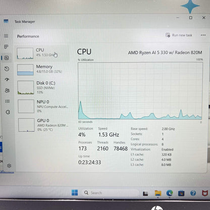 HP OmniBook 3 C20WBA#ABA 15.6" Ryzen AI 5 330 2.0GHz 16GB RAM 512GB SSD GeForce 820M