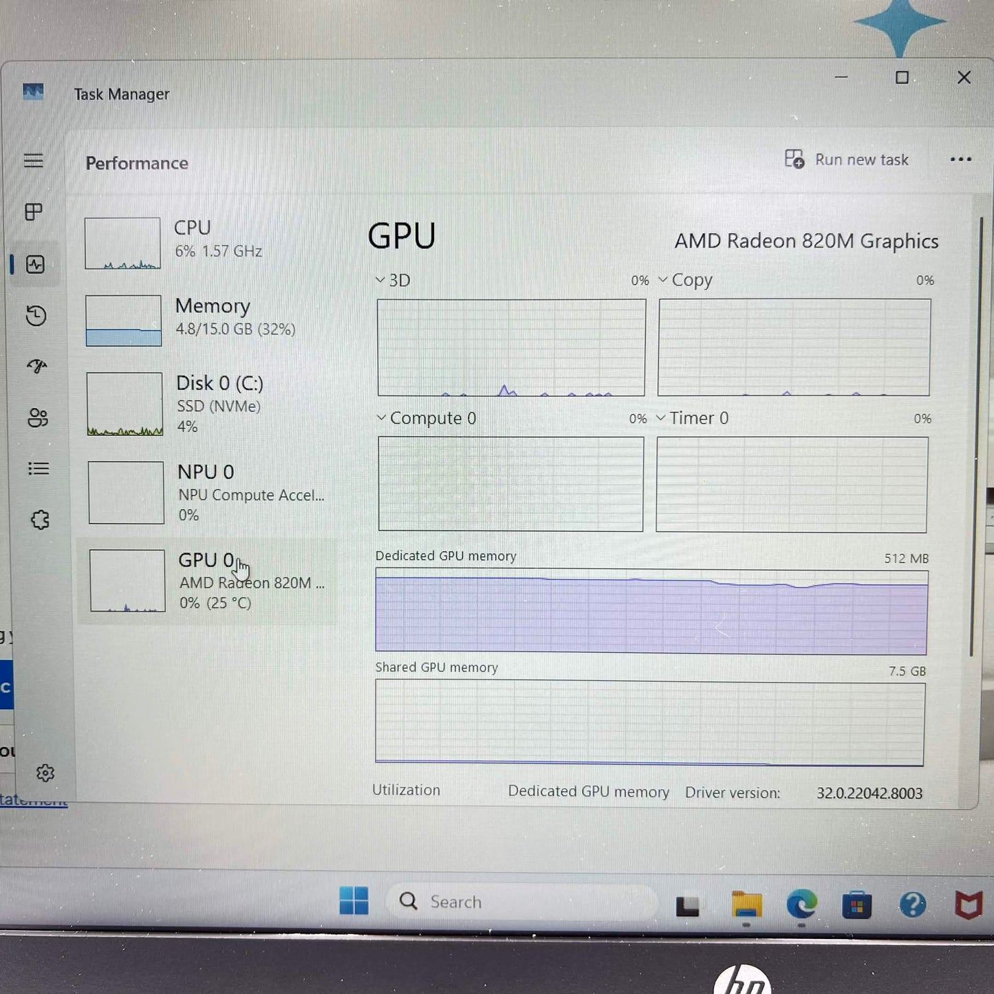HP OmniBook 3 C20WBA#ABA 15.6" Ryzen AI 5 330 2.0GHz 16GB RAM 512GB SSD GeForce 820M