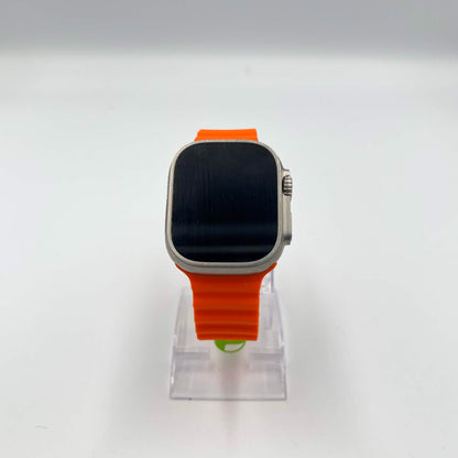 Unlocked Apple Watch Ultra 49MM Natural Titanium Orange Ocean Band M00D3LL/A