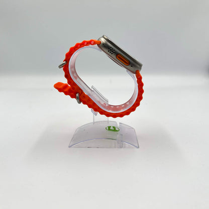 Unlocked Apple Watch Ultra 49MM Natural Titanium Orange Ocean Band M00D3LL/A