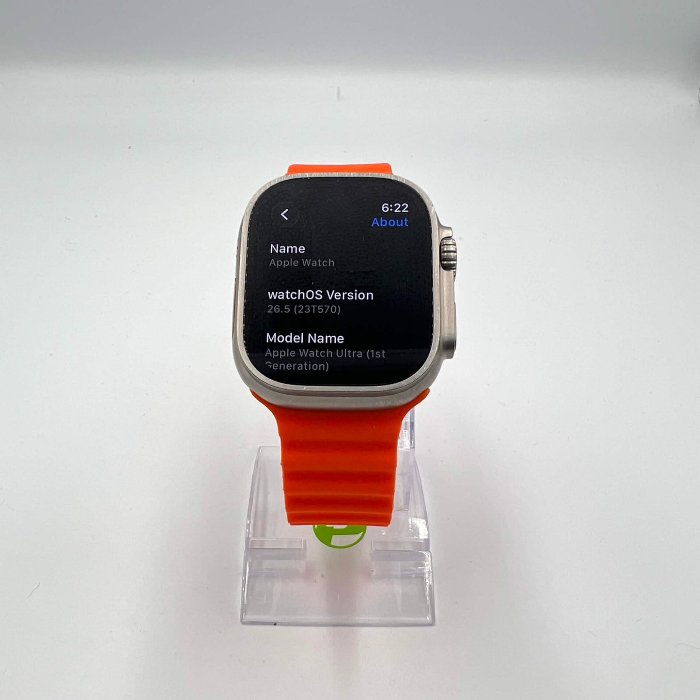 Unlocked Apple Watch Ultra 49MM Natural Titanium Orange Ocean Band M00D3LL/A