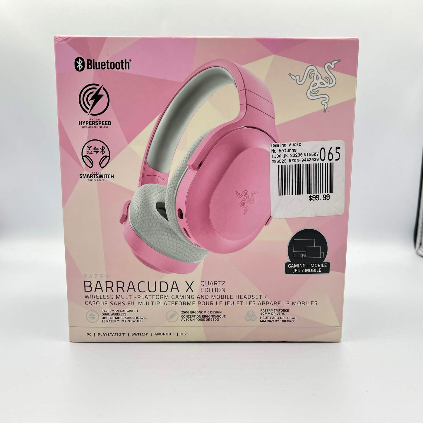Razer Razer Barracuda X Quartz Over Ear Gaming Headset Pink RZ04-04430300-R3U1