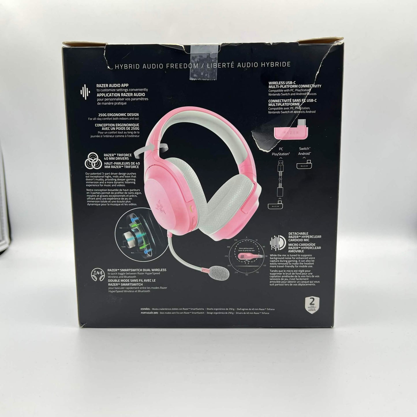 Razer Razer Barracuda X Quartz Over Ear Gaming Headset Pink RZ04-04430300-R3U1
