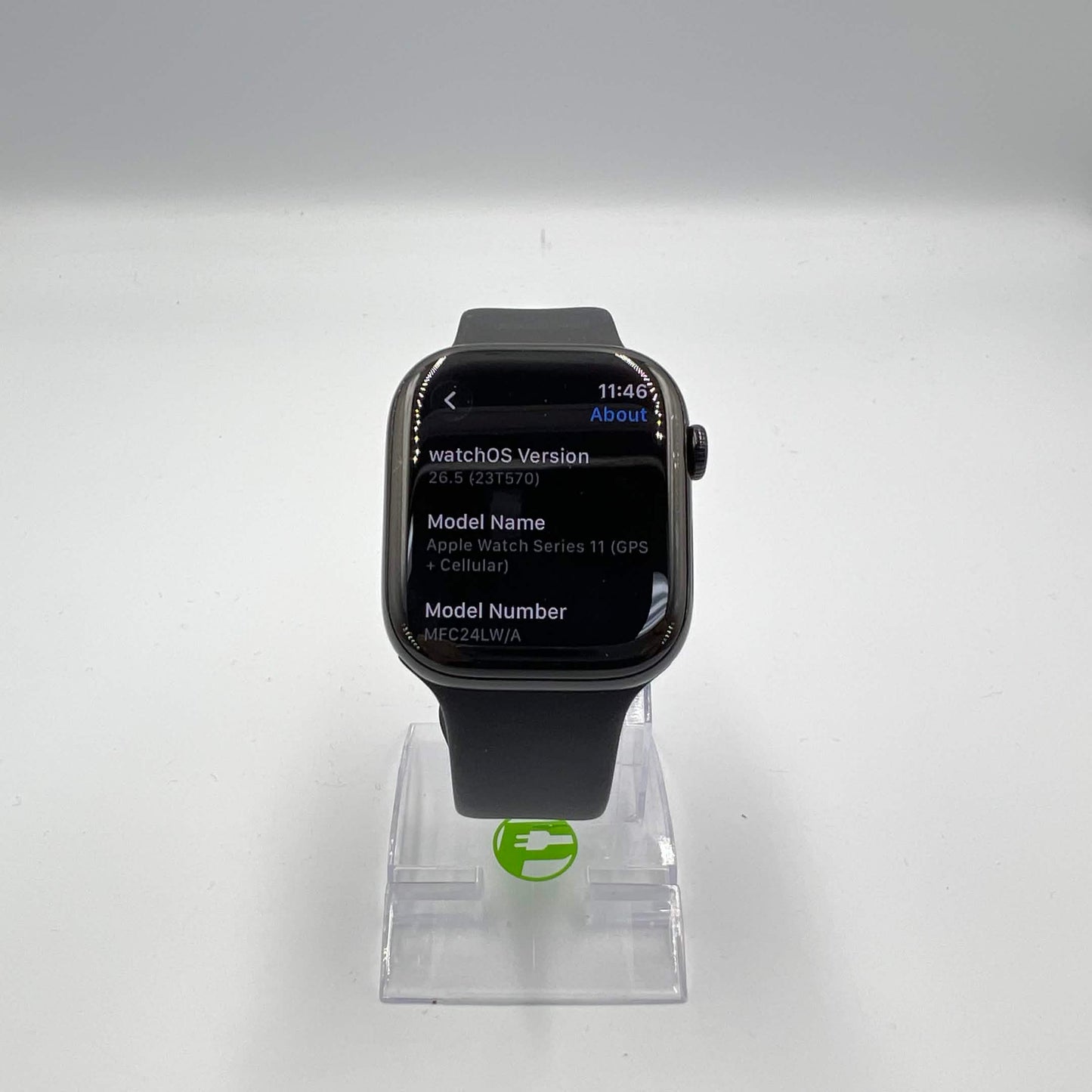 Unlocked Apple Watch Series 11 46MM Jet Black Aluminum Black Sport Band 