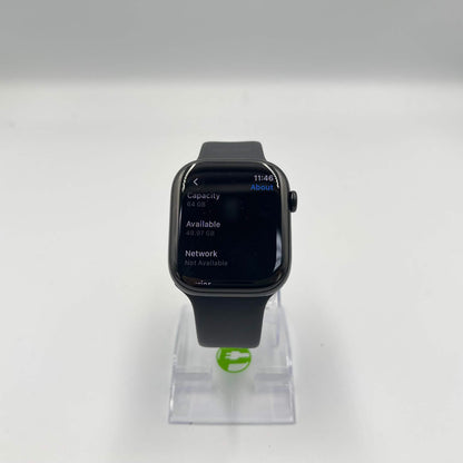 Unlocked Apple Watch Series 11 46MM Jet Black Aluminum Black Sport Band 