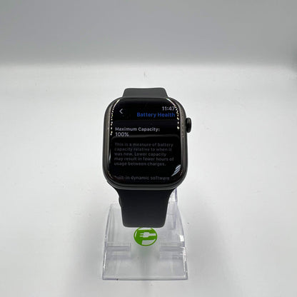Unlocked Apple Watch Series 11 46MM Jet Black Aluminum Black Sport Band 
