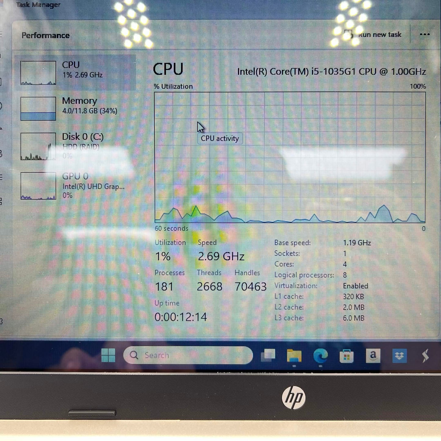 HP Laptop 15-TDW200 15.6" i5-1035G1 1.0GHz 12GB RAM 1TB HDD