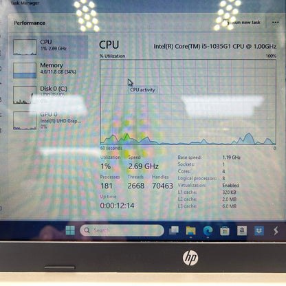 HP Laptop 15-TDW200 15.6" i5-1035G1 1.0GHz 12GB RAM 1TB HDD