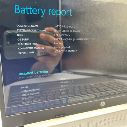 HP Laptop 15-TDW200 15.6" i5-1035G1 1.0GHz 12GB RAM 1TB HDD