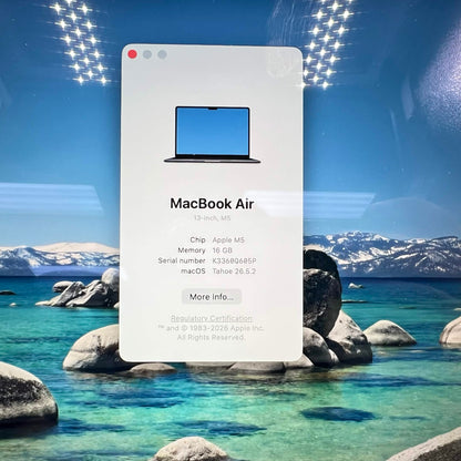 2025 Apple MacBook Air 13" M5 10C GPU 4.6GHz 16GB RAM 1TB SSD A3449