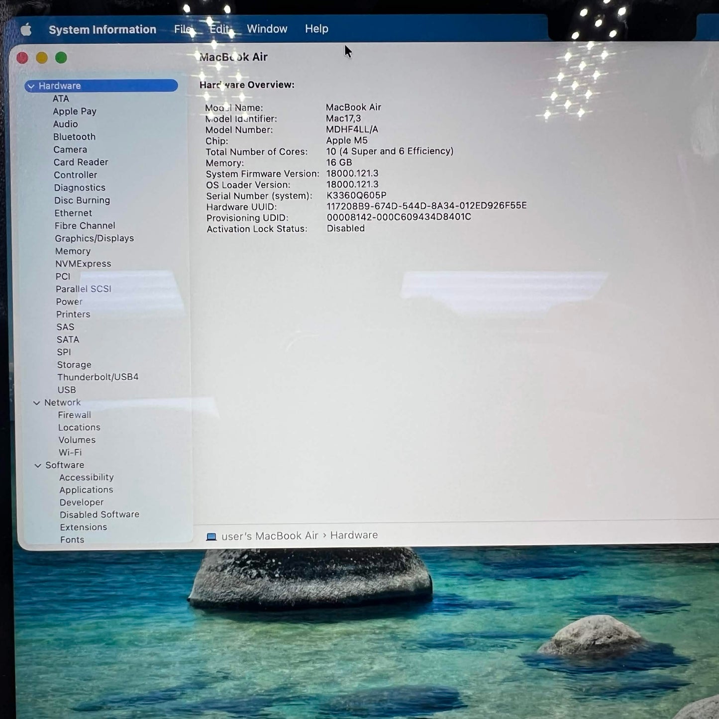 2025 Apple MacBook Air 13" M5 10C GPU 4.6GHz 16GB RAM 1TB SSD A3449