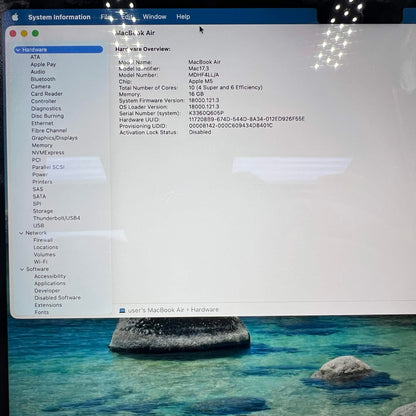 2025 Apple MacBook Air 13" M5 10C GPU 4.6GHz 16GB RAM 1TB SSD A3449