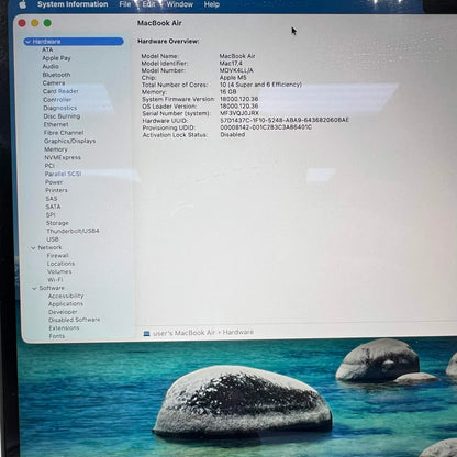 2026 Apple MacBook Air 15" M5 10C GPU 4.6GHz 16GB RAM 1TB SSD A3448