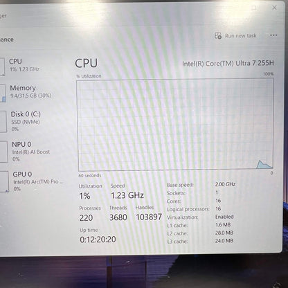 Dell Pro Max 16 MC16250 16" Core Ultra 7 255H 2.0GHz 32GB RAM 1TB SSD