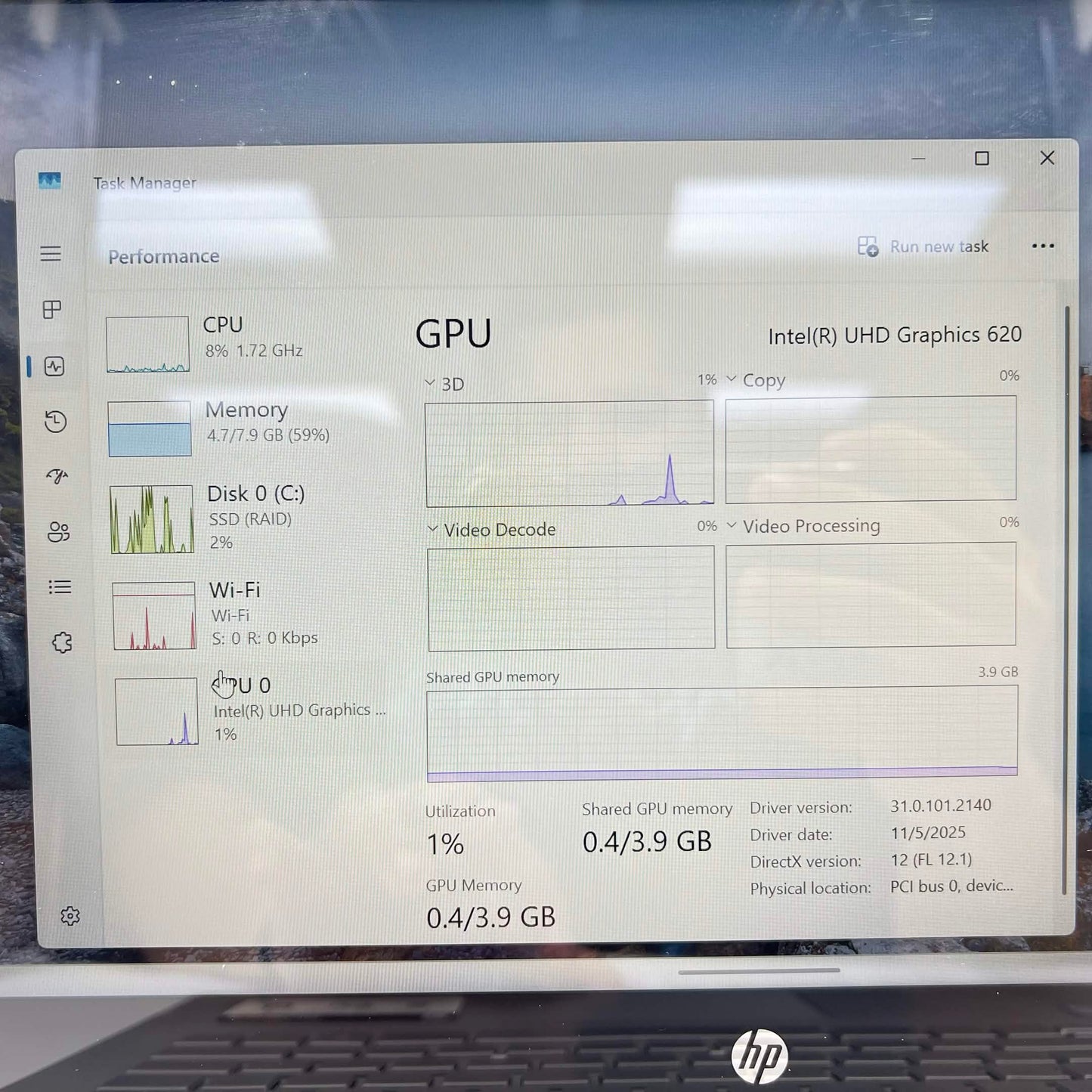 HP Pavilion x360 Silver 9560NGW Intel i5-8265U 1.6GHz 8GB RAM 128GB