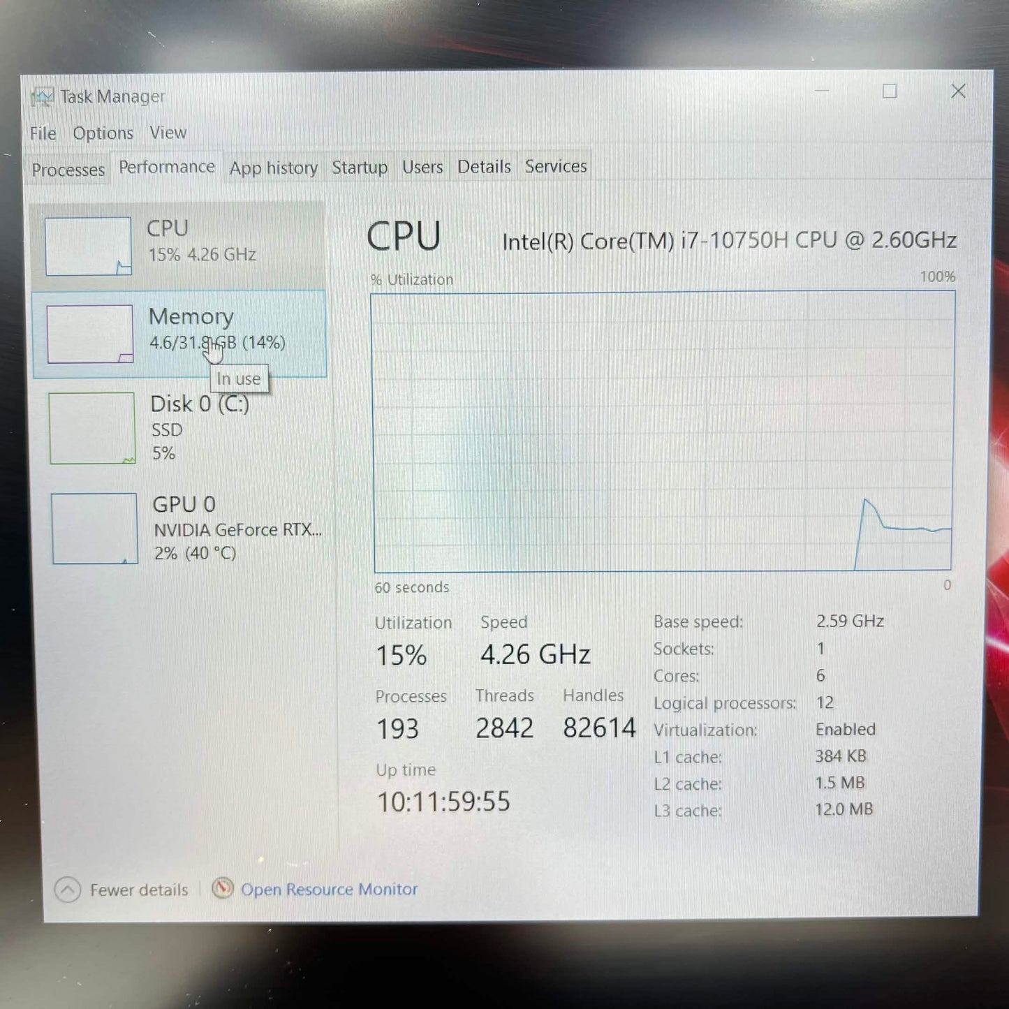 HP Omen 15-DH1019NR 15.6" i7-10750H 2.6GHz 32GB RAM 512GB SSD GeForce RTX 2070 Super
