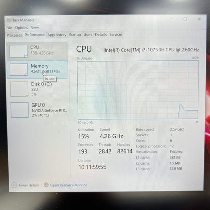 HP Omen 15-DH1019NR 15.6" i7-10750H 2.6GHz 32GB RAM 512GB SSD GeForce RTX 2070 Super