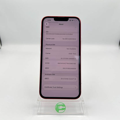 Factory Unlocked Apple iPhone 13 256GB Product Red ML9L3LL/A