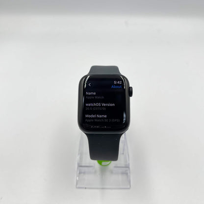 GPS Only Apple Watch SE 3 44MM Midnight Aluminum Black Sport Band MEHQ4LW/A