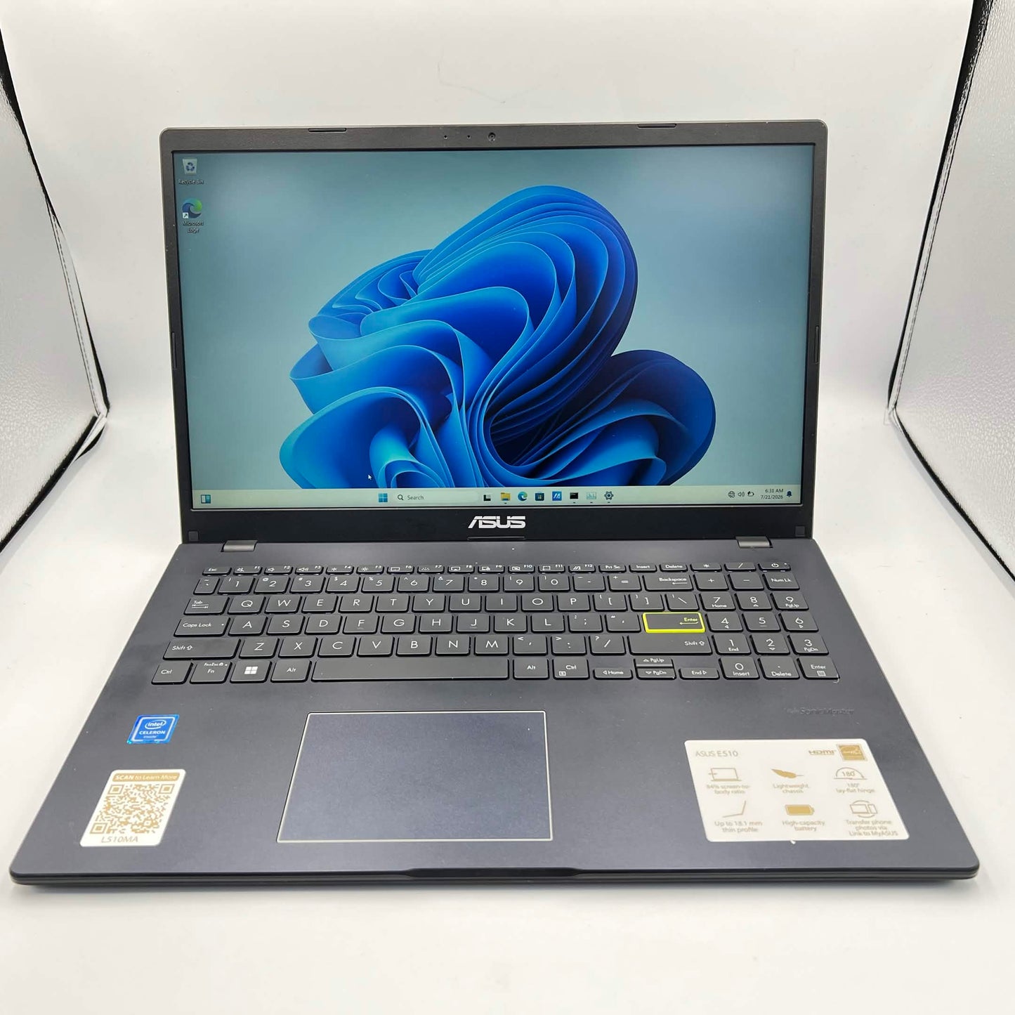 Asus Vivobook E510 L510M 15.6" Celeron N4020 1.1GHz 4GB RAM 128GB SSD