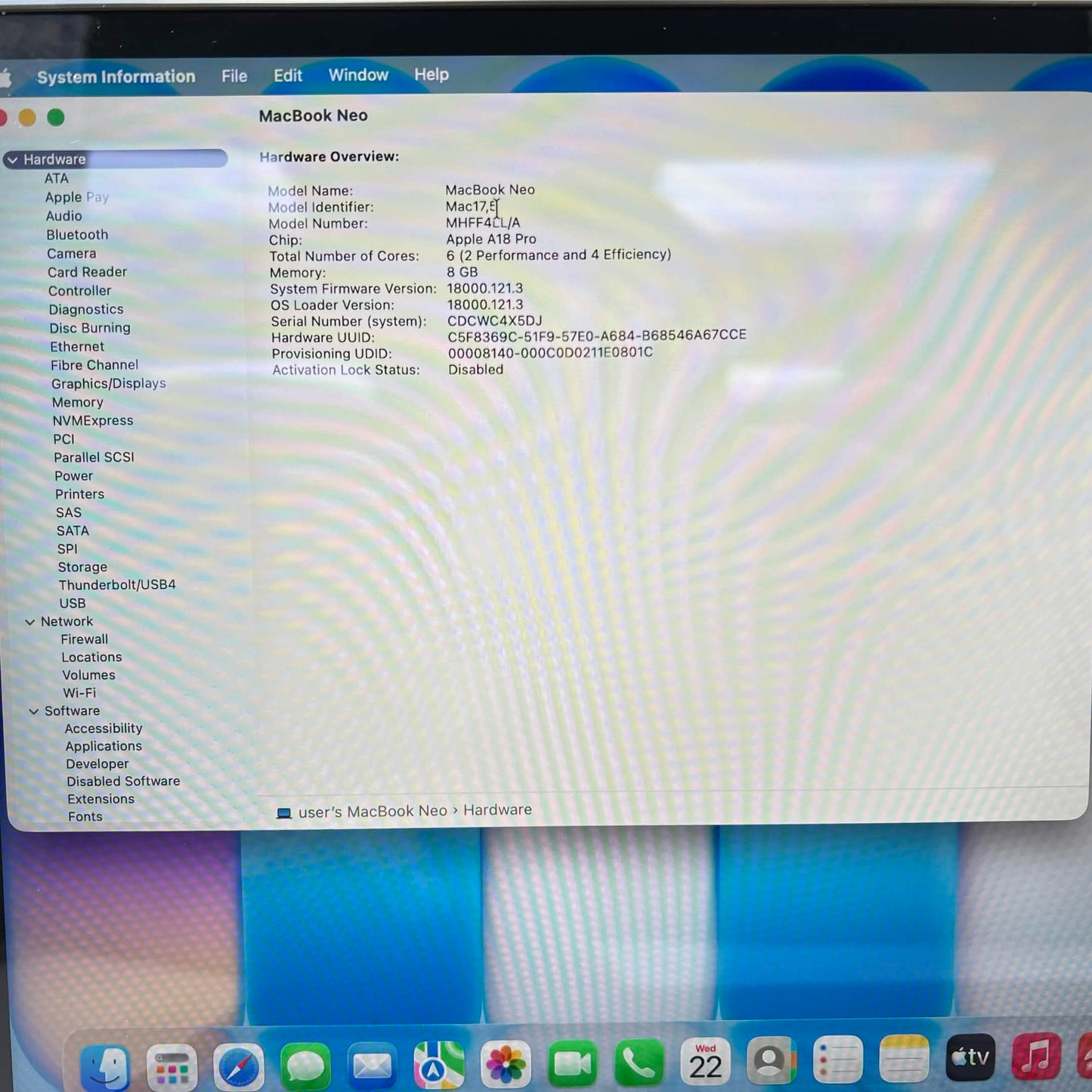 2026 Apple MacBook Neo 13" A18 Pro 5C GPU 4.0GHz 8GB RAM 256GB SSD A3404