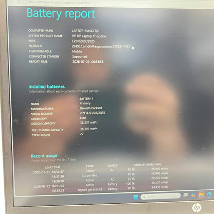 HP Laptop 17-CP2025DX 15.6" Ryzen 5 7520U 2.8GHz 8GB RAM 512GB SSD