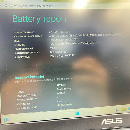 Asus E410MA E410M 14" Celeron N4020 1.1GHz 4GB RAM 64GB SSD