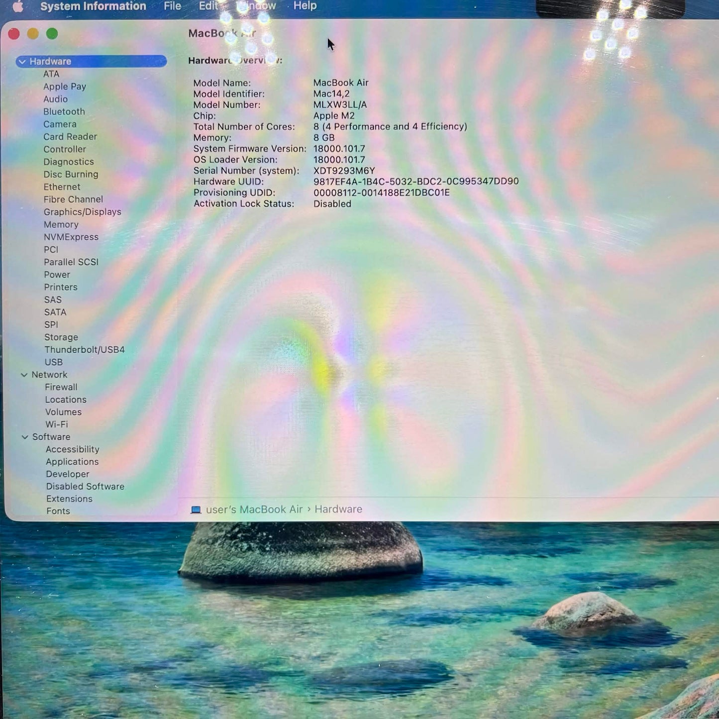 2022 Apple MacBook Air 13.6" M2 8C GPU 3.5GHz 8GB RAM 256GB SSD 1PMLXW3LL/A