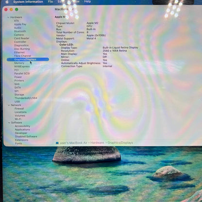 2022 Apple MacBook Air 13.6" M2 8C GPU 3.5GHz 8GB RAM 256GB SSD 1PMLXW3LL/A