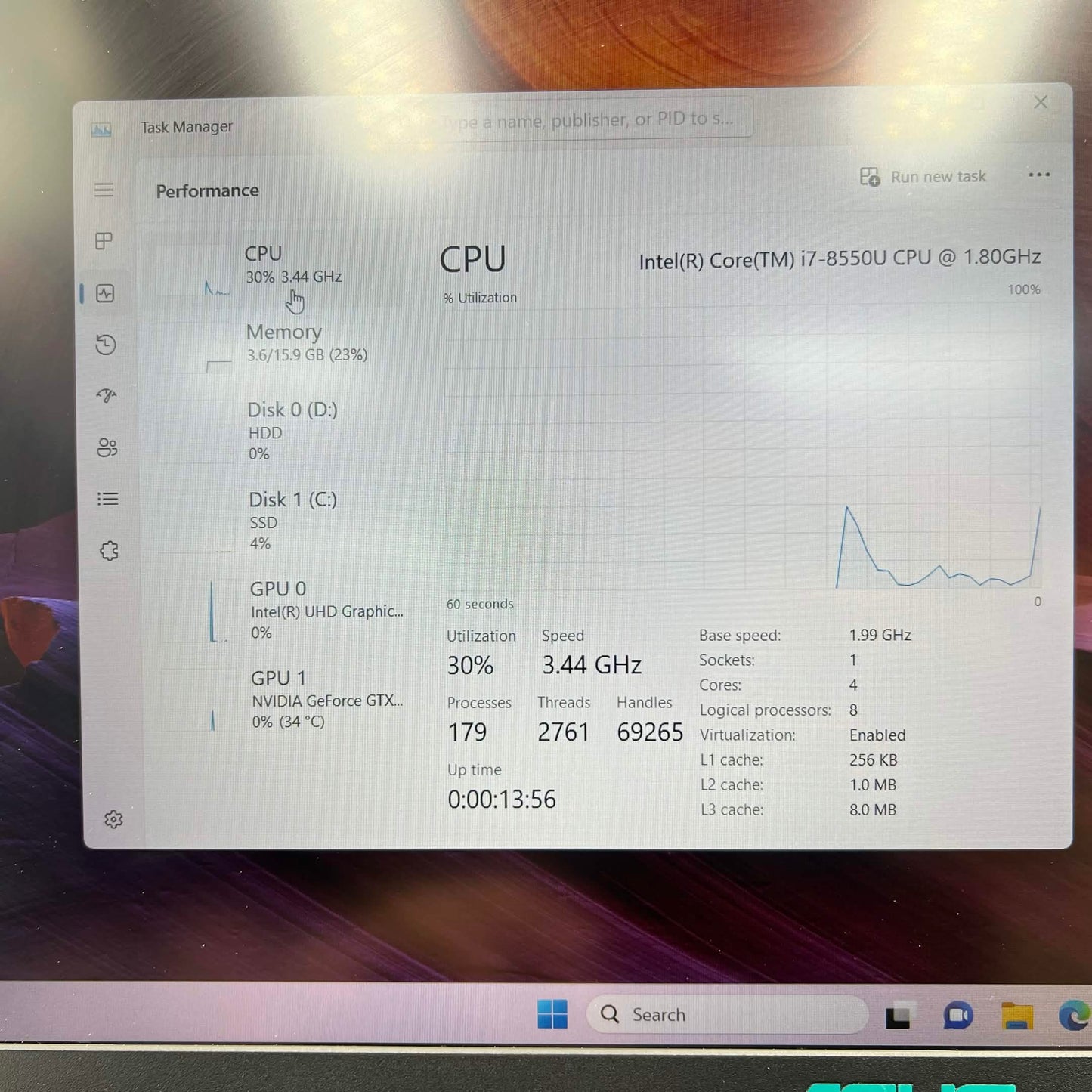 Asus Vivobook 15 K570U 15.6" i7-8550U 1.8GHz 16GB RAM 1TB HDD 256GB SSD GeForce GTX 1050