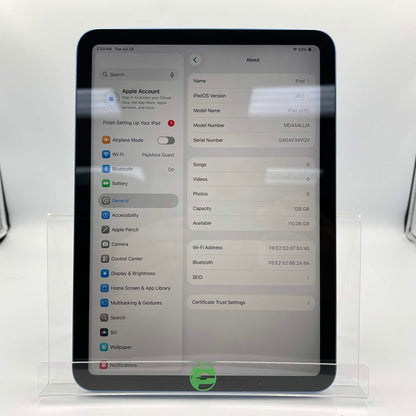 WiFi Only Apple iPad 11" (A16) 128GB Blue MD4A4LL/A