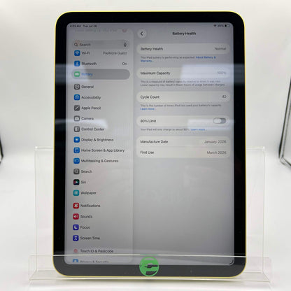 WiFi Only Apple iPad 11" (A16) 128GB Yellow MD4D4LL/A