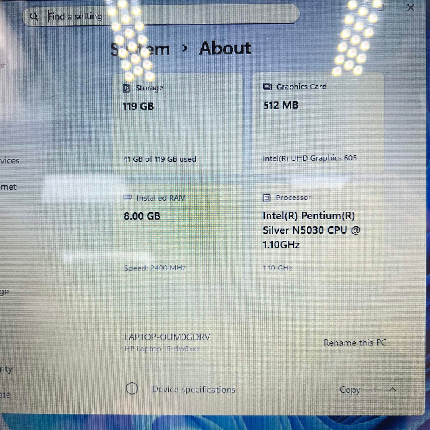 HP Laptop 15-DW0083WM 15.6" Pentium Silver N5030 1.1GHz 8GB RAM 128GB SSD