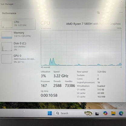 HP Omen 16-C0002DX 16" Ryzen 7 5800H 3.2GHz 16GB RAM 1TB SSD AMD Radeon RX 6600M