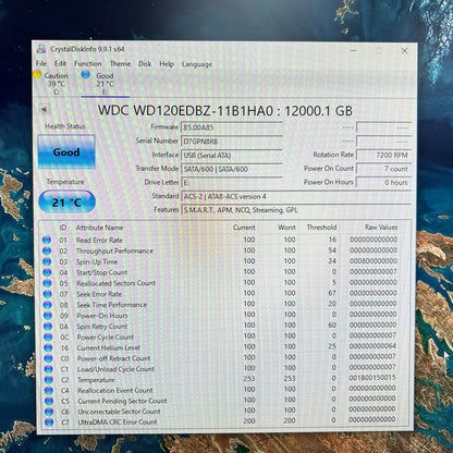 Western Digital WD 3.5" My Book 12TB Micro USB-B to USB-A HDD WDBBGB0120HBK-NESN