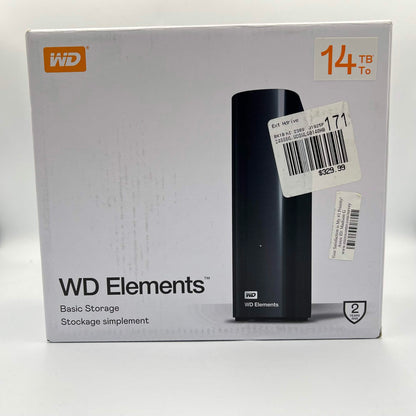 Western Digital WD 3.5" Elements Portable 14TB Micro USB-B to USB-A HDD WDBWLG0140HBK-NESN