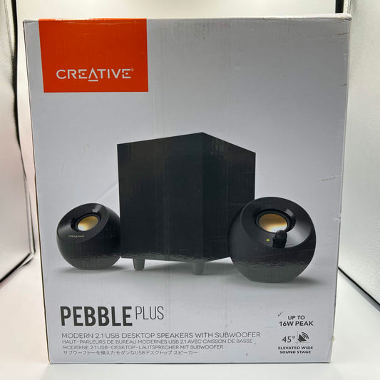 New Creative Labs Pebble Plus Wired PC Speaker and subwuffer Black MF0480