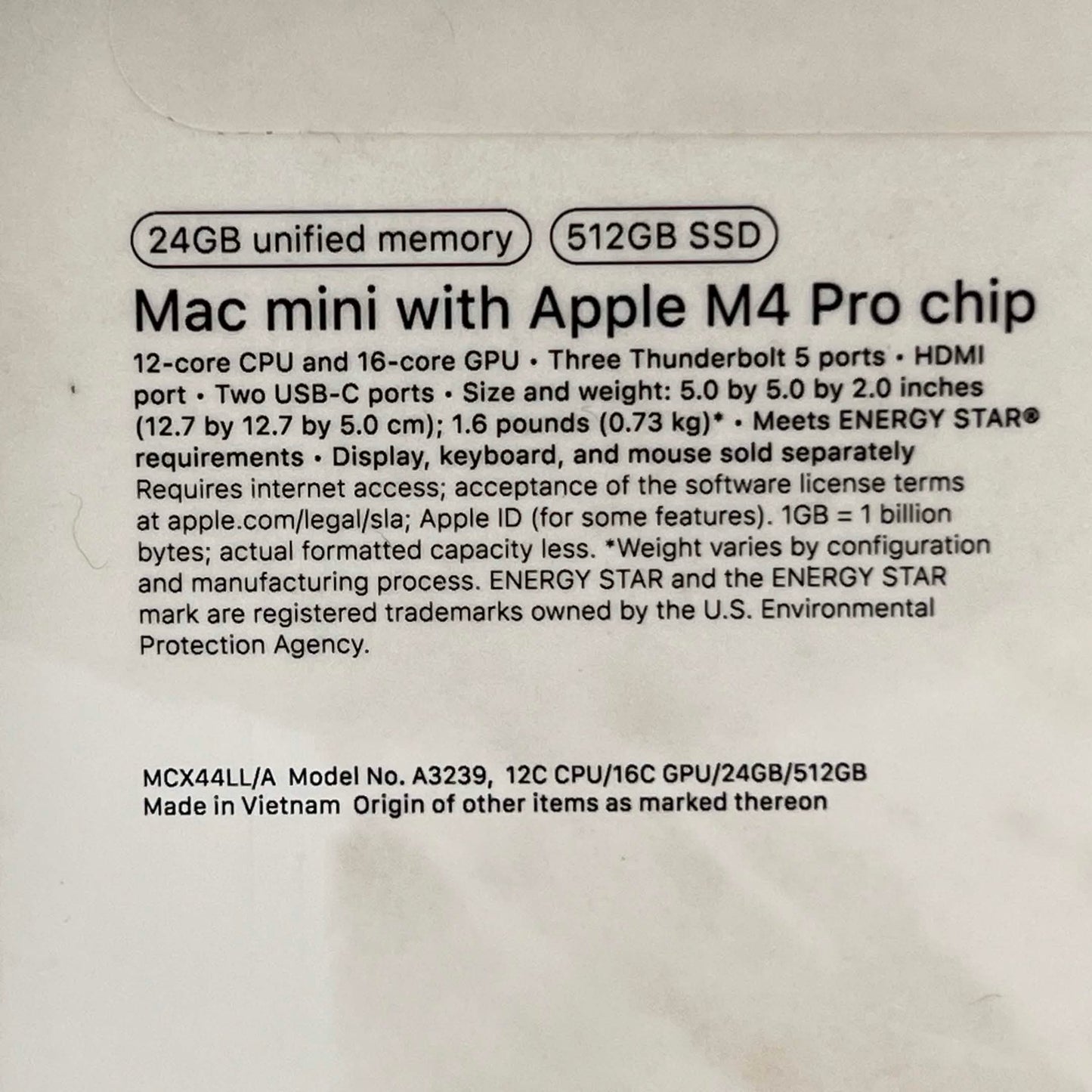 2024 Apple Mac Mini M4 Pro 16 Core 4.5GHz 24GB RAM 512GB SSD A3239