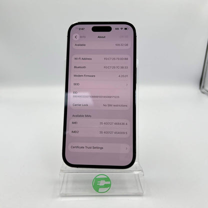 Factory Unlocked Apple iPhone 14 Pro 128GB Deep Purple MQ0E3LL/A