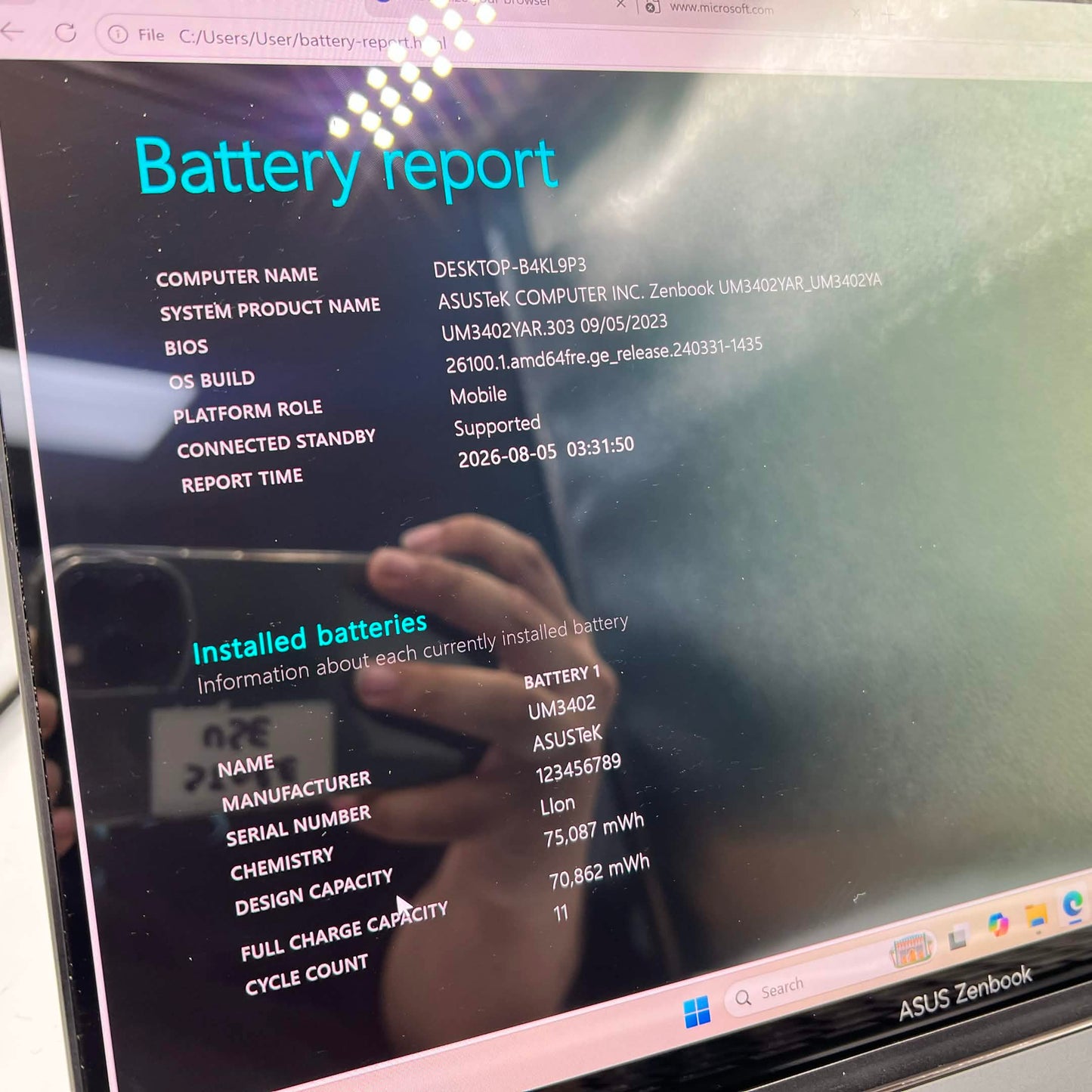 Asus Zenbook 14 OLED UM3420Y 14" Ryzen 5 7530U 2.0GHz 8GB RAM 256GB SSD