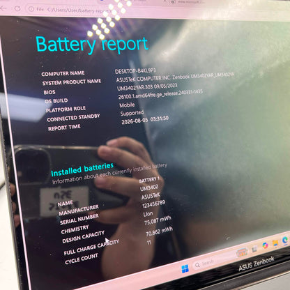 Asus Zenbook 14 OLED UM3420Y 14" Ryzen 5 7530U 2.0GHz 8GB RAM 256GB SSD