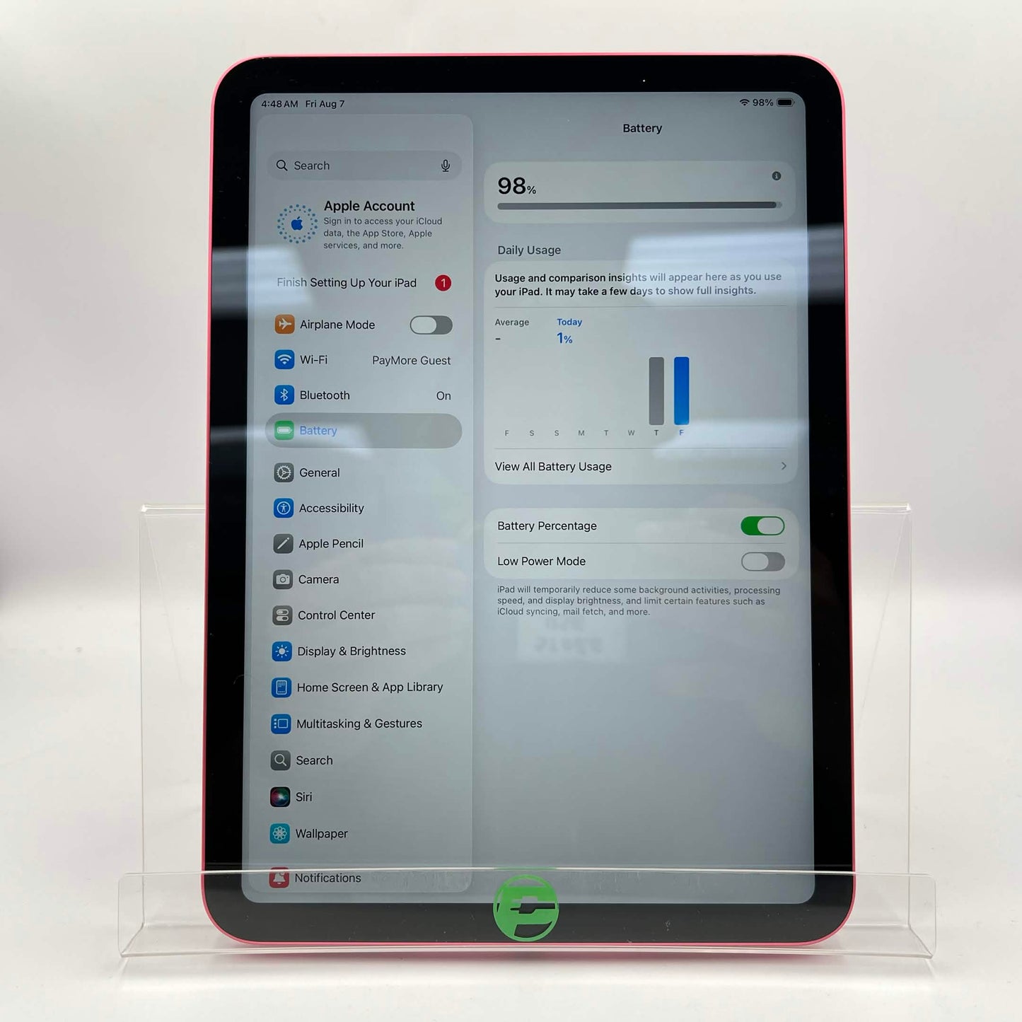 WiFi Only Apple iPad 10th Gen 64GB Pink MPQ33LL/A