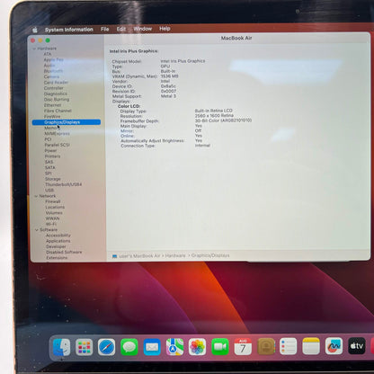 2020 Apple MacBook Air 13.3" i3 1.1GHz 8GB RAM 256GB SSD Rose Gold A2179