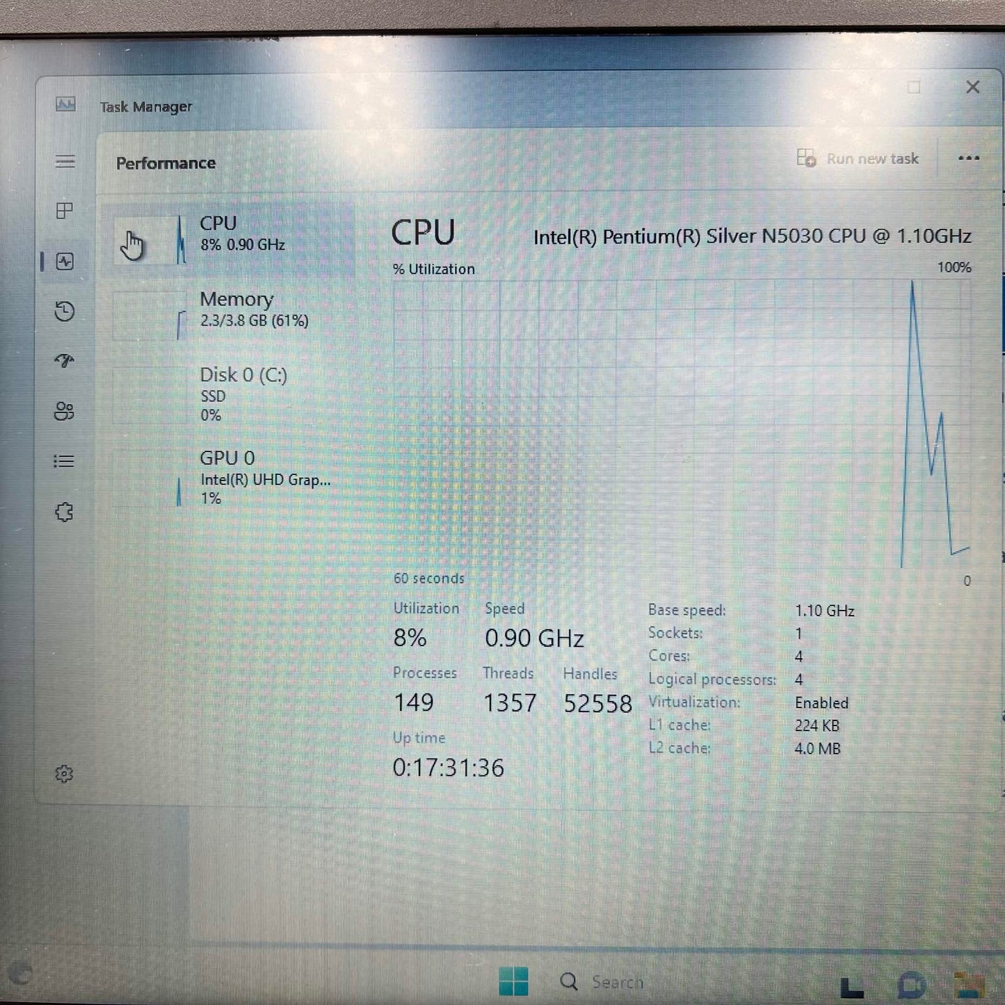 Lenovo IdeaPad 1 81VU 14" Pentium Silver N5030 1.1GHz 4GB RAM 128GB SSD