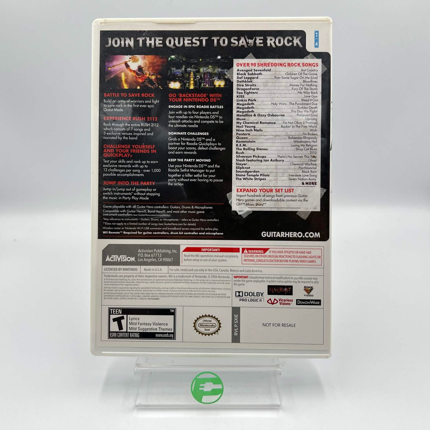 Guitar Hero: Warriors of Rock (Nintendo Wii, 2010)